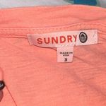 Sundry Neon Orange Tee Ruffle T-Shirt Top Photo 2
