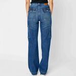 Judy Blue  Cargo Wide Leg Jeans Size 7 | 28 High Rise Dark Wash Utility Denim Photo 3