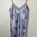 Gilligan & OMalley Floral Satin Slip Nightgown Dress Lace Trim Small Multi Photo 0