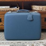 Vintage American Tourister Suitcase Overnight Luggage Blue Hard Shell Tri Photo 0