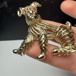 Vintage Gerry’s Puppy Dog Terrier Signed Gold Tone Red Rhinestone Photo 5