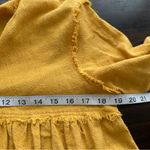 ZARA  Mustard Yellow Frayed crop babydoll top M Photo 6