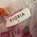 Storia  ruffled tiered chiffon floral dress size m Photo 4