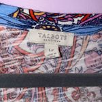 Talbots  Size LP Cotton T Shirt Sun Dress Red Floral Short Sleeve Photo 3