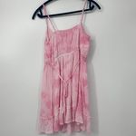 Band of Gypsies PINK TIE-DYE FLORAL EMBROIDERED ADJUSTABLE STRAP LINED DRESS Photo 1
