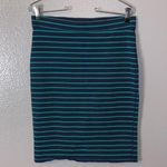 Old Navy  blue green stripes stretchy office pencil skirt Photo 0