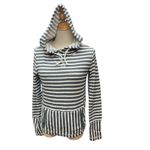 J.Crew Women's Flip Striped Hooded Sweatshirt Size XS White and Navy Cotton Photo 5