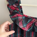 Vineyard Vines Apres Tartan Ruffle Midi, Green/Red Gingham, Size Small, Holiday Photo 6
