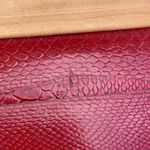 Vintage 1960s Red Snakeskin Cowhide Leather Clutch Kisslock Tri Fold Cherry Girl Photo 3