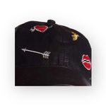 new ℓαѕт 1 ᨎ Smooches Embroidery Baseball Cap ᨎ Shiny Black Coated ᨎ Lip𝚜 Patch Photo 3