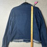 Jones New York  Jean Jacket Womens XL Blue‎ Denim Jacket Cropped Raw Hem New Photo 6