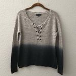 American Eagle  Ombré Grey Sweater Lace Up Photo 0