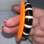 Vintage 80s‎ Set of Bangle Bracelets Orange Photo 4