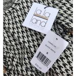 NWT La La Land Creative Co Women's Houndstooth Crop Top, Size S, Long Sleeve, Black Photo 5