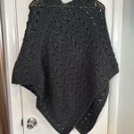 Handmade Knit Charcoal Gray Poncho. OSFM. Size undefined Photo 2