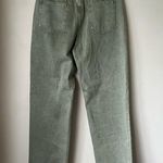 Princess Polly Holly Green Denim Asymmetric Button Fly Straight Leg Jeans 10 Photo 7