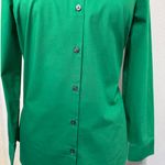 EXPRESS Essential Women Green Slim Buttondown Collared Long Sleeve Shirt Size L Photo 2