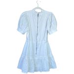 Alice + Olivia Vida Puff Sleeve Mini Dress White Size 8 High Neck Elegant Classy Photo 3