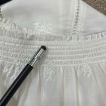 Joie  White Boho Embroidered Square Neck Beach Wedding Mexico Lined Maxi Dress 6 Photo 10