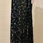 Auden black floral lace slip midi lingerie dress spaghetti straps slit Medium Photo 0