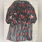 Torrid Black Red Floral Sequins Open Front Long Kimono Jacket Holiday NYE - 1X Photo 4