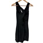 Sage the Label Black Crisscross Back Straps Mini Dress size Small Faux Leather Photo 8