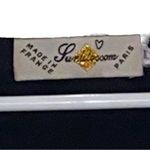 Vintage French embroidered floral sheer Black Top w/Purple flowers & butterflies Size M Photo 4