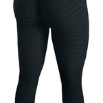 Love j  Women's Scrunch Textured Butt Leggings in Black, Size L​​ Photo 0