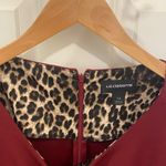 Liz Claiborne  Dark Red Bell Leopard Sleeve Midi Dress Size 14 Photo 3