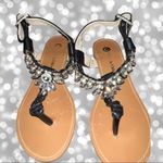 Chase and Chloe  beautiful black braided strap thong sandals with gorgeous … Photo 7
