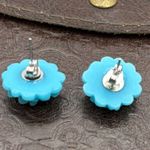 Handmade Super Sparkly Y2K Glitter Flower Stud Earrings | Vintage Cabochons Photo 1