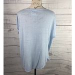 Sigrid Olsen  Linen Shirt Womens XL Blue Scoop Neck Short Sleeves Photo 3