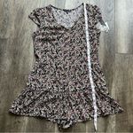 As You Wish As U Wish Black Floral Romper Button Down Shorts Set Short Sleeve NWT Size Large Photo 8