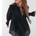 Urban Outfitters Black Pepper Ruffle Bib Babydoll Peasant Mini Dress Photo 2