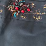 Cache Black and red floral embroidered skirt set Photo 8