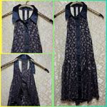 Free People NWOT Navy blue and silver  New Romantics Sleeveless Dress w Collar Photo 1