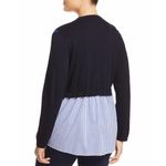 Marina Rinaldi | Large | Maggese Navy Argyle Cashmere Blend Faux Layer Cardigan Blue Photo 1