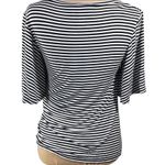 Joseph Ribcoff Side Tie Top Black White Stripe Size 2 Flutter Sleeve Photo 2