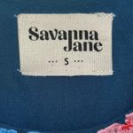 Savanna Jane Dress Teal Floral Embroidered Cap Sleeve Women's Size Small Photo 7