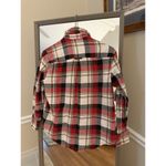 Old Navy  Plaid Flannel Button Down Shirt Red White Black XS Soft Brushed Cotton Photo 3