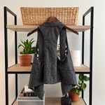 CAbi Tweed Charcoal Gray Racerback Lined Blazer Vest, Style 247, Size S Photo 4