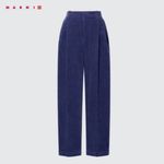 NEW Marni X Uniqlo Corduroy Wide Fit Pleated Pants in Navy Blue Size XS Photo 5