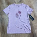 Skechers | NWT GO DRI Heathered Lavender Purple Floral Graphic T-Shrt Photo 0