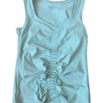 Athleta  Light Blue Ruched V Neck Tank Top Women's Size Small Athletic Workout Photo 0