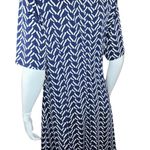 Julie Brown NYC Womens Medium Short Sleeve Blue White Midi Sheath Dress Zipper Photo 10