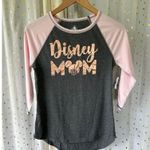 Disney Parks Disneyland NWT Raglan Baseball Rose Gold Mickey Mom T-Shirt XS Photo 2