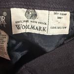 Sag Harbor  100% Wool Dark Purple Trousers with Straight Leg Design Photo 7