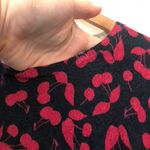 Joie  Navy Blue Red Cherry Fruit Cotton CASHMERE Crewneck Light Sweater Small S Photo 3