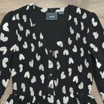Maeve Meave Anthropologie Hearts Black‎ And White  Smocked Long Sleeve Dress Size XS Photo 1