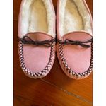 LAMO Pink Faux Suede Moccasin Slippers Faux Fur Lined Indoor Outdoor Size 7 Photo 9